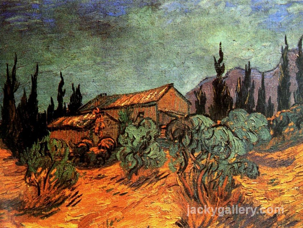 Wooden Sheds, Van Gogh painting